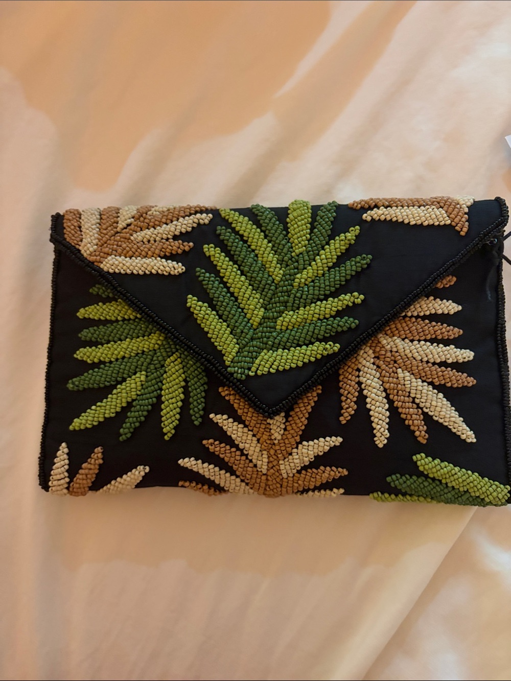 New beautiful beaded clutch with chain shoulder strap